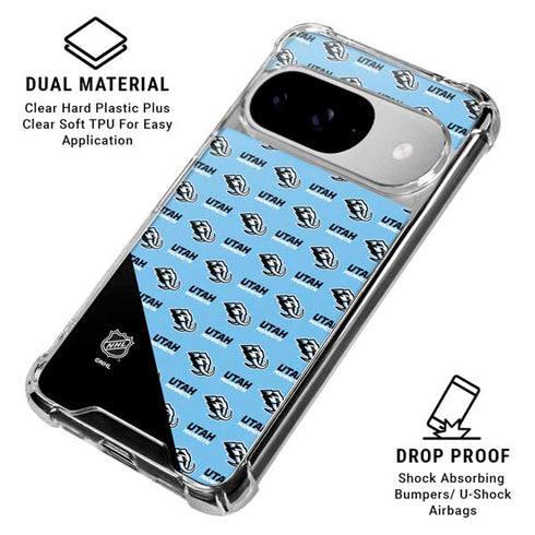 NHL Utah Mammoth Logo Pattern Google Pixel 10 Clear Case